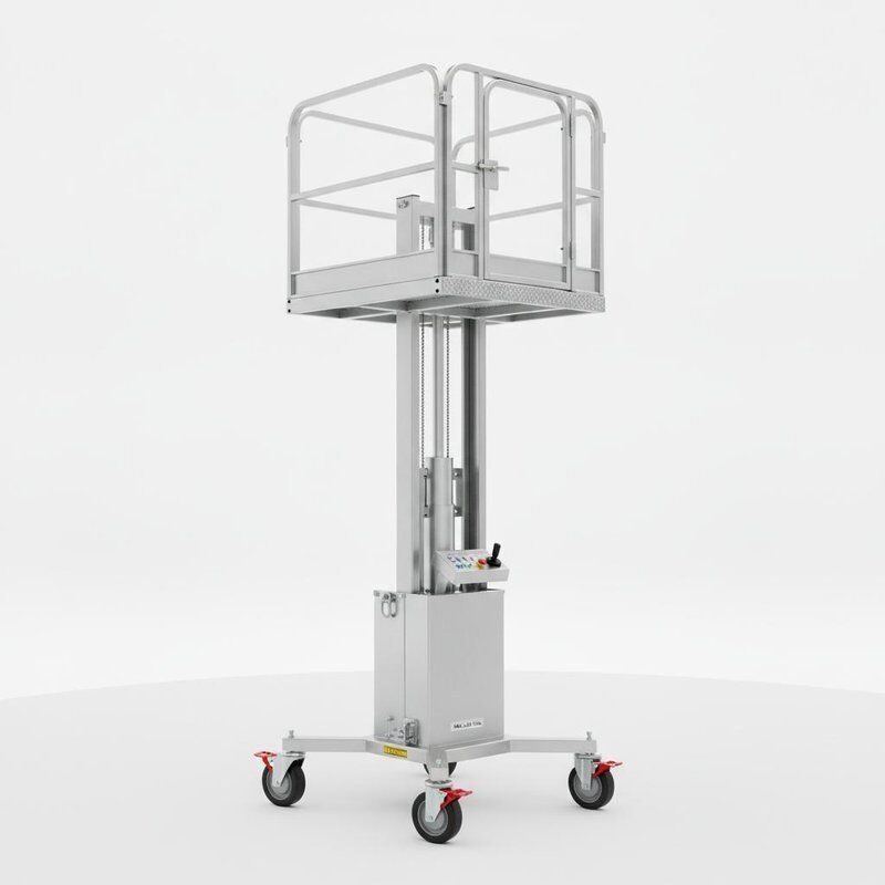 Aluminum One Man Lift Single Person Lift with 4 to 6 Meters Platform Height and 300 Lbs Capacity